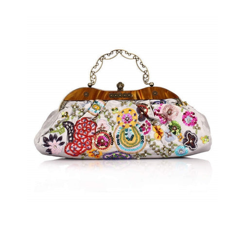 Pure hand-beaded silk embroidered Bag