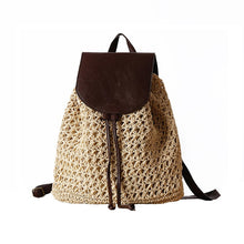 Load image into Gallery viewer, Women Backpack Drawstring Female Fashion Straw Bag