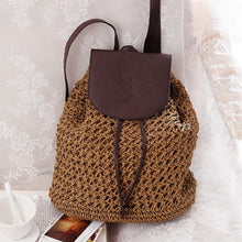 Load image into Gallery viewer, Women Backpack Drawstring Female Fashion Straw Bag