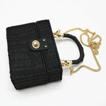 Load image into Gallery viewer, Black straw Shoulder  Vintage Bag