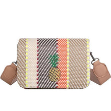 Load image into Gallery viewer, Striped Straw Vintage Embroidery Pineapple Bag
