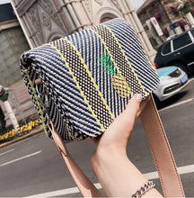 Load image into Gallery viewer, Striped Straw Vintage Embroidery Pineapple Bag