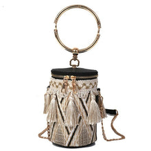 Load image into Gallery viewer, Straw Bucket Bag