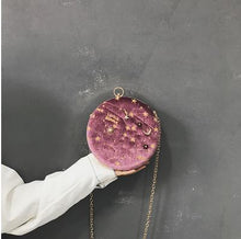 Load image into Gallery viewer, Star Pattern Velour Round Vintage Bag
