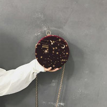 Load image into Gallery viewer, Star Pattern Velour Round Vintage Bag