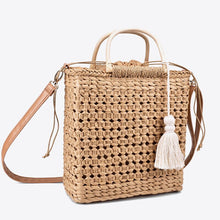 Load image into Gallery viewer, Fringed wooden handle bag
