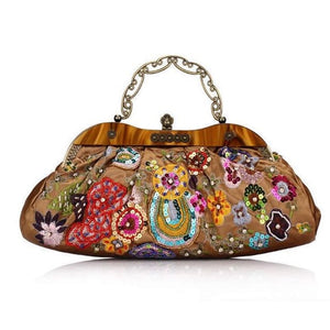 Pure hand-beaded silk embroidered Bag