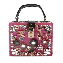 Load image into Gallery viewer, Flowers Diamond Vintage Bag