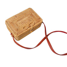 Load image into Gallery viewer, Circle Handwoven Bali Rectangle Retro Rattan