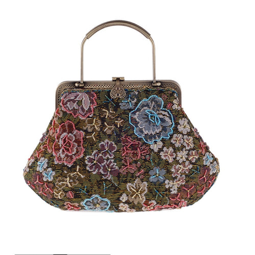 Vintage Bag Embroidered Flower
