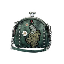 Load image into Gallery viewer, Peacock pattern embroidered lady handbag