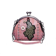 Load image into Gallery viewer, Peacock pattern embroidered lady handbag