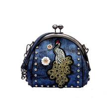 Load image into Gallery viewer, Peacock pattern embroidered lady handbag