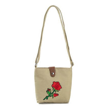 Load image into Gallery viewer, Rose Embroidered Shoulder Bag