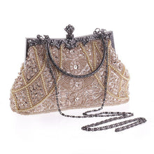 Load image into Gallery viewer, Diamond String Beaded Embroidered Vintage Bag