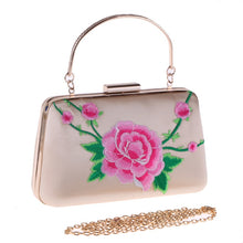 Load image into Gallery viewer, Embroidered Flower Metal Handle Bag