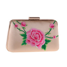 Load image into Gallery viewer, Embroidered Flower Metal Handle Bag
