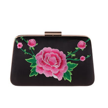 Load image into Gallery viewer, Embroidered Flower Metal Handle Bag